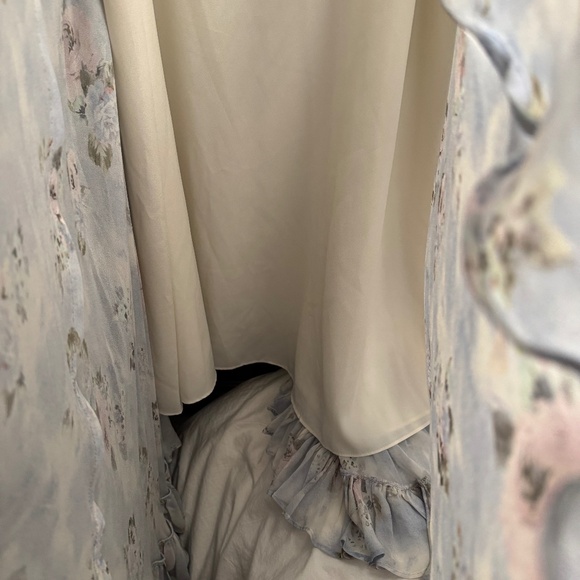 Rare LoveShackFancy Silk Dress Blue floral 0 - Picture 7 of 14